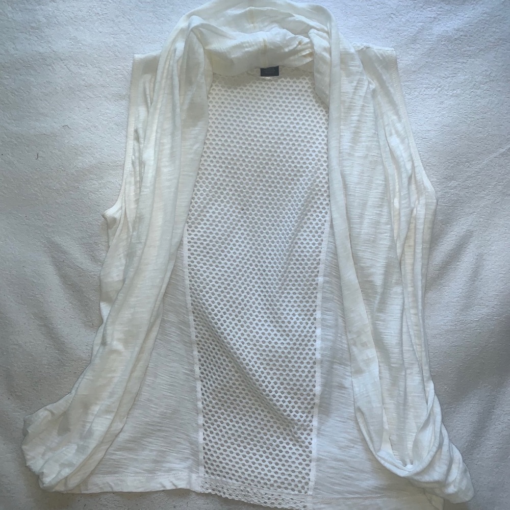 DKNY White Sweater/Vest with mesh back